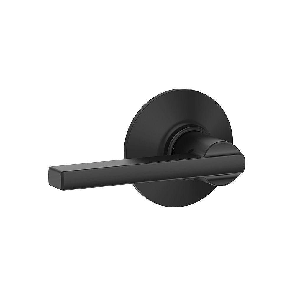 Schlage Latitude Matte Black Hall/Closet Inactive NonLocking Passage Door Lever Rated AAA The