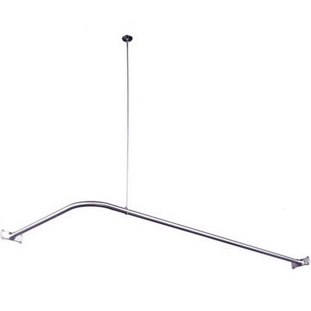 Kingston Br 64 Inch X 27 Corner Shower Rod In Chrome The Home Depot Canada 27 Inch Corner Shower Rod In Chrome