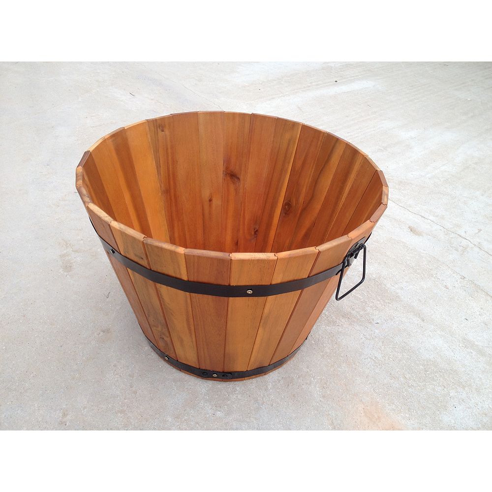 HDG 18 Inch Rustic Wood Pot The Home Depot Canada