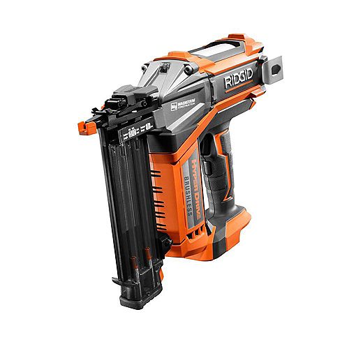 18V Cordless Brushless HYPERDRIVE 18-Gauge 2-1/8-inch Brad Nailer (Tool Only) Belt Clip, Bag, and Sample Nails