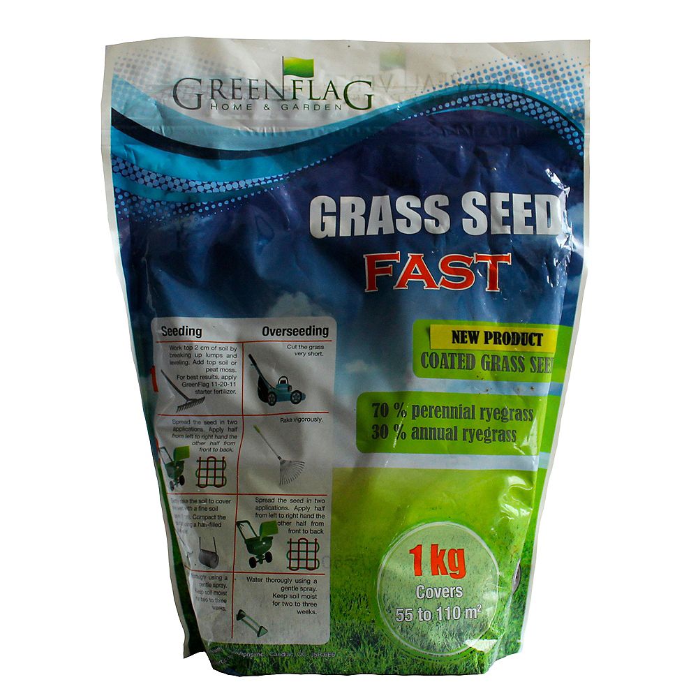 GreenFlag/DrapeauVert 1 kg Fast Coated Grass Seed The Home Depot Canada
