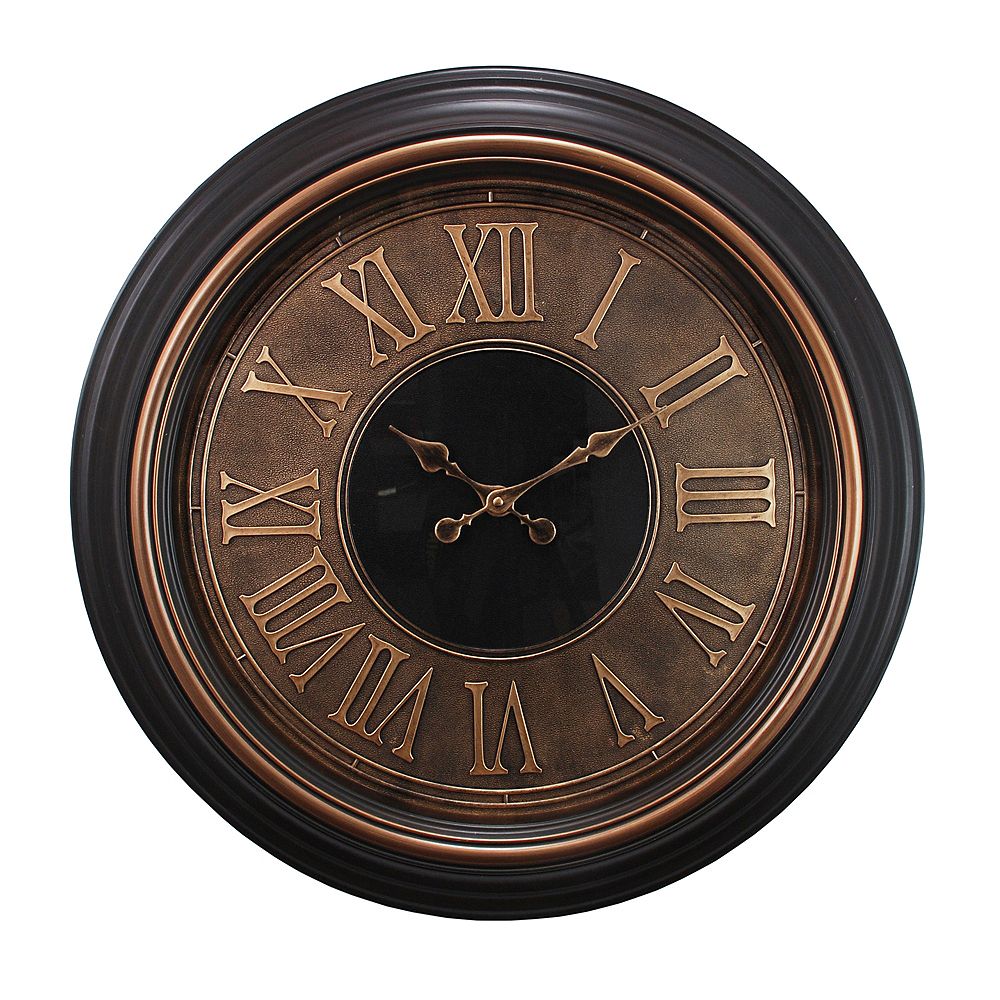 Kiera Grace Oversized 23 Inch Wall Clock With Raised Roman Numerals In Antique Copper Fi The Home Depot Canada