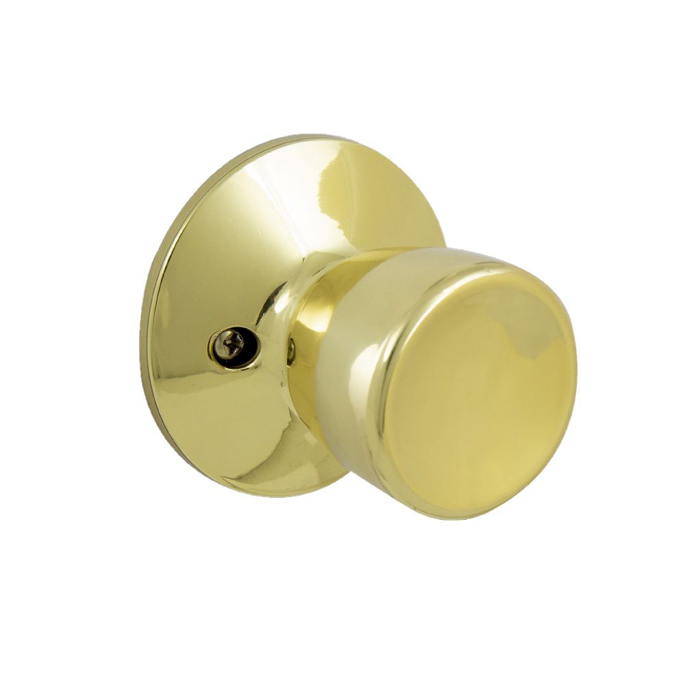 Defiant Gallo Inactive Non Turning Dummy Door Knob In Polished Brass The Home Depot Canada 6030