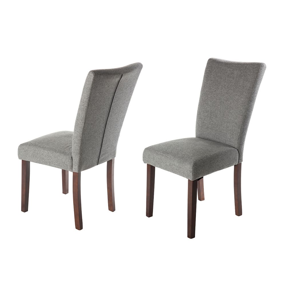 JR Home Collection Harper Solid Wood Brown Parson Armless Dining Chair