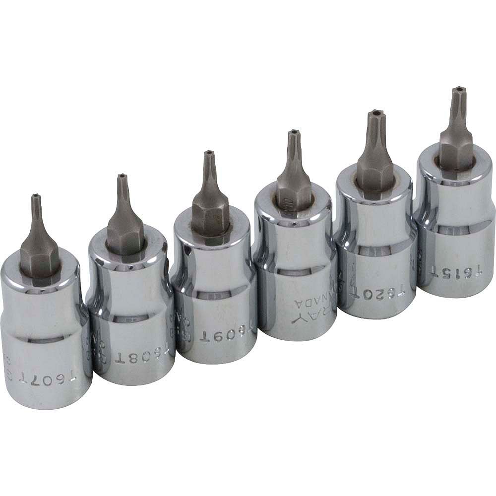 GRAY TOOLS 6Piece Socket Set Torx Head 3/8 Inch Drive Tamper Resistant