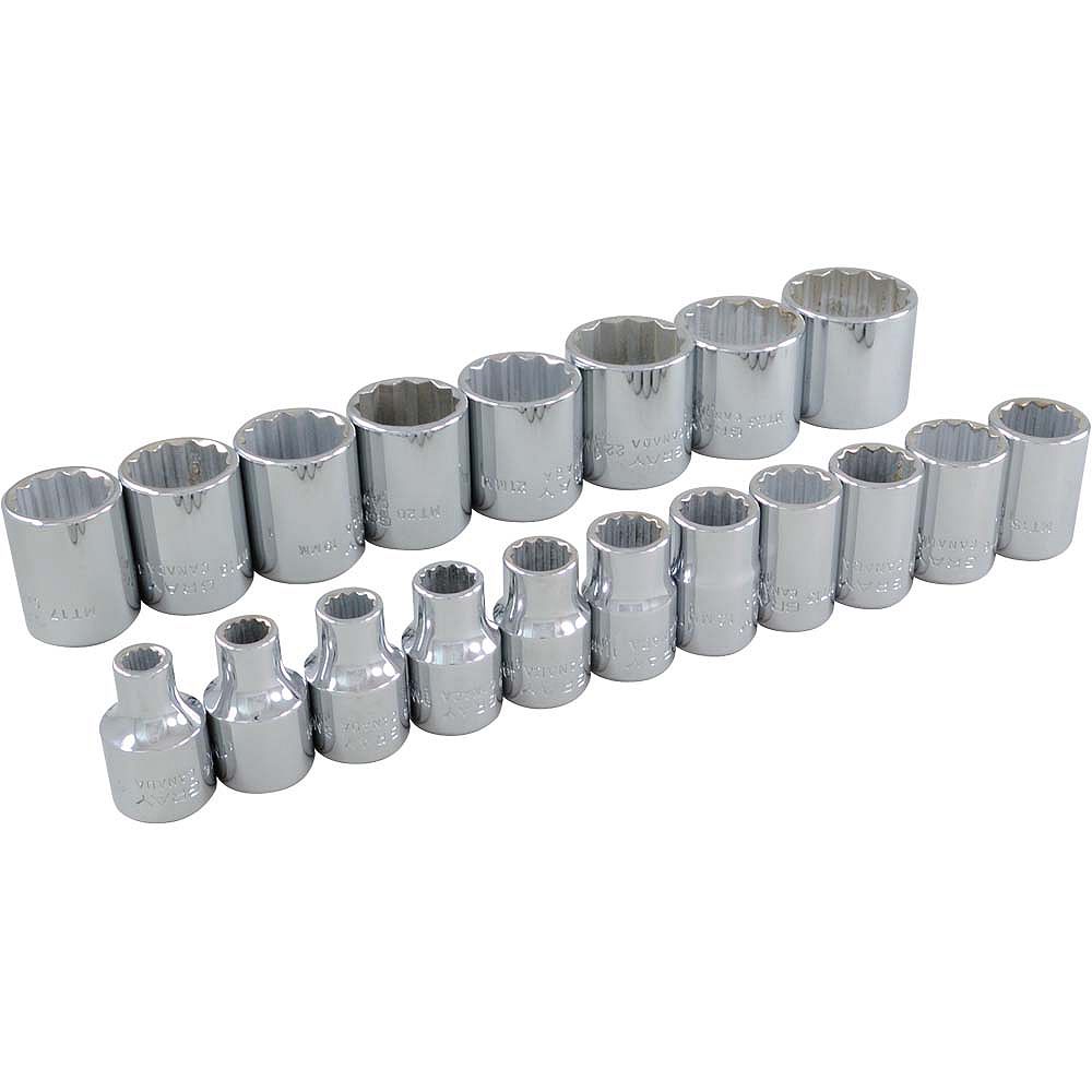 GRAY TOOLS 19Piece Socket Set 3/8 Inch Drive 12 Point Standard Metric The Home Depot Canada