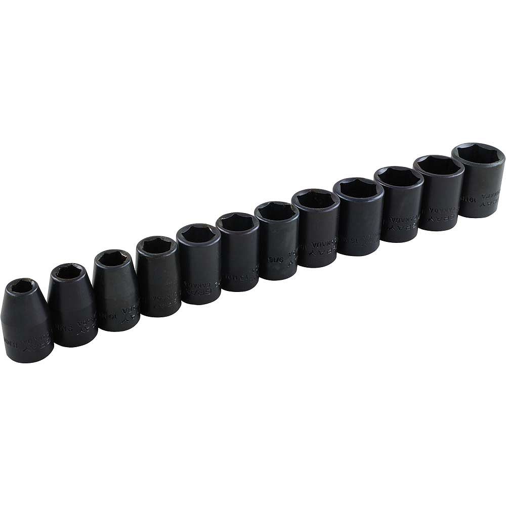 GRAY TOOLS 12Piece Socket Set Impact 3/8 Inch Drive 6 Point Standard Metric The Home Depot Canada