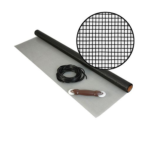 48-inch x 25 ft. Fiberglass Charcoal Screen Kit