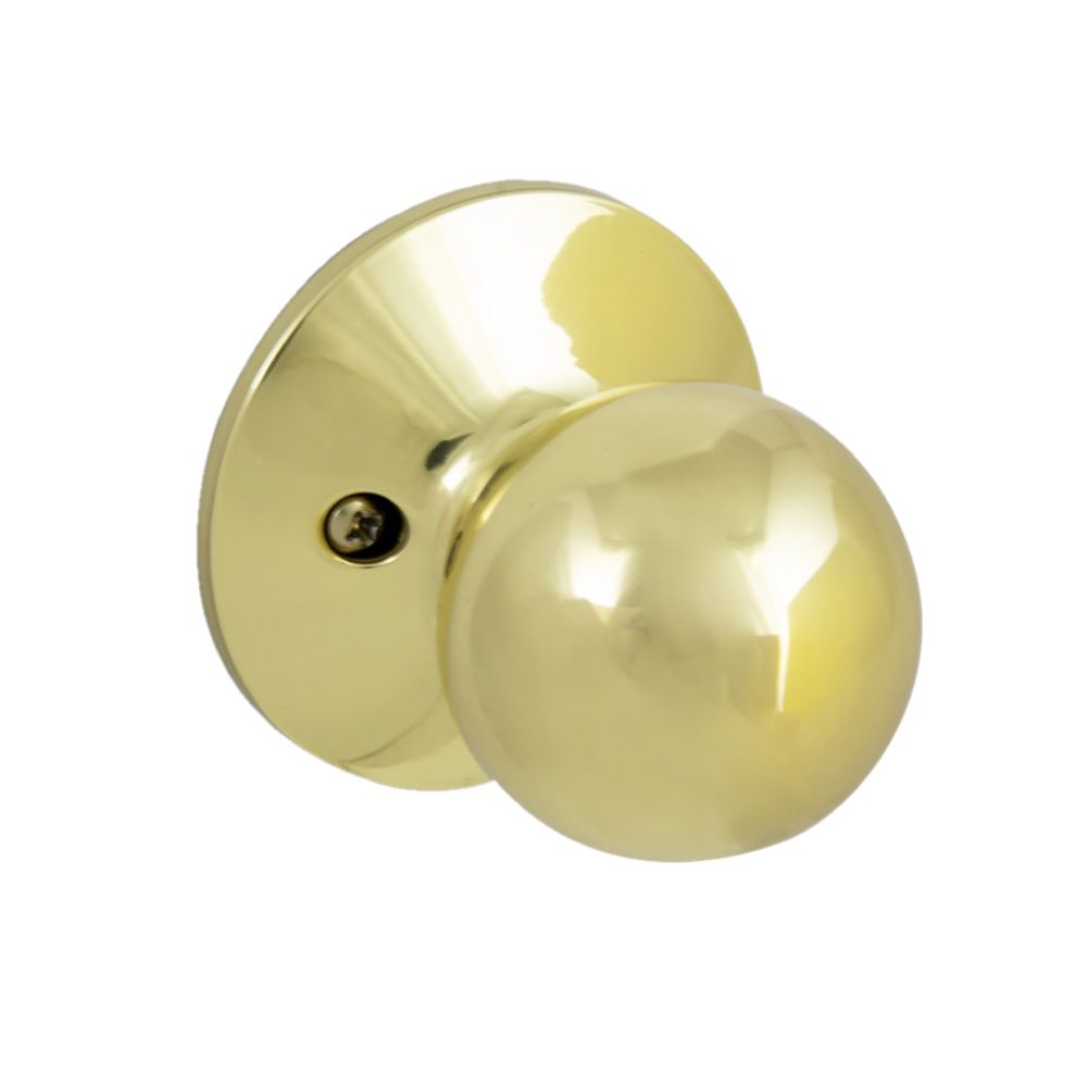 Defiant Saturn Inactive NonTurning Dummy Door Knob in Polished Brass