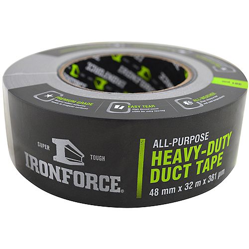 Ironforce 1.89 inch x 35 yd All-Purpose Heavy-Duty Duct Tape Gray