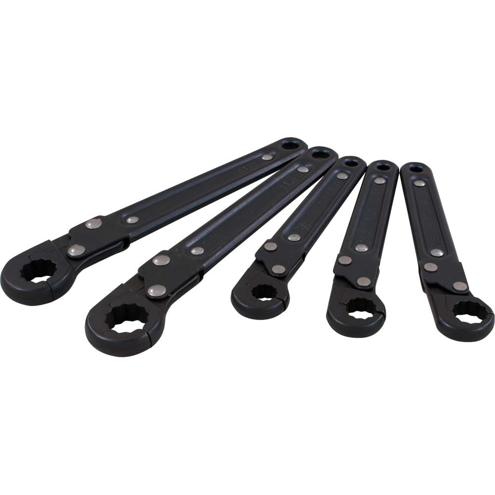 5-Piece Sae Ratcheting Tube Wrench Set 
