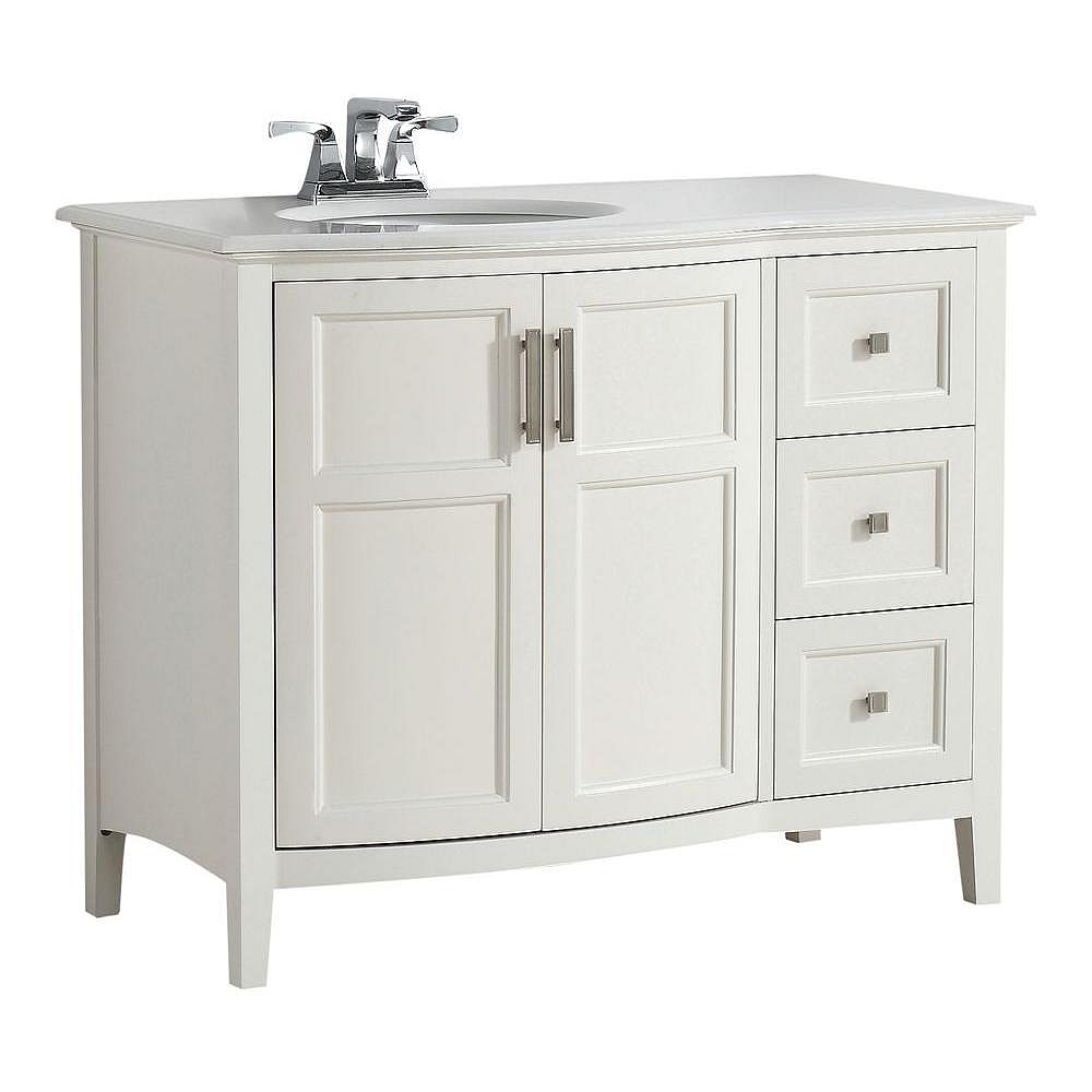 Simpli Home Winston 43 Inch W 3 Drawer 2 Door Freestanding Vanity In White With Quartz Top The Home Depot Canada Simpli Home Winston 43 Inch W 3 Drawer 2 Door Freestanding Vanity In White With Quartz Top The Home Depot Canada