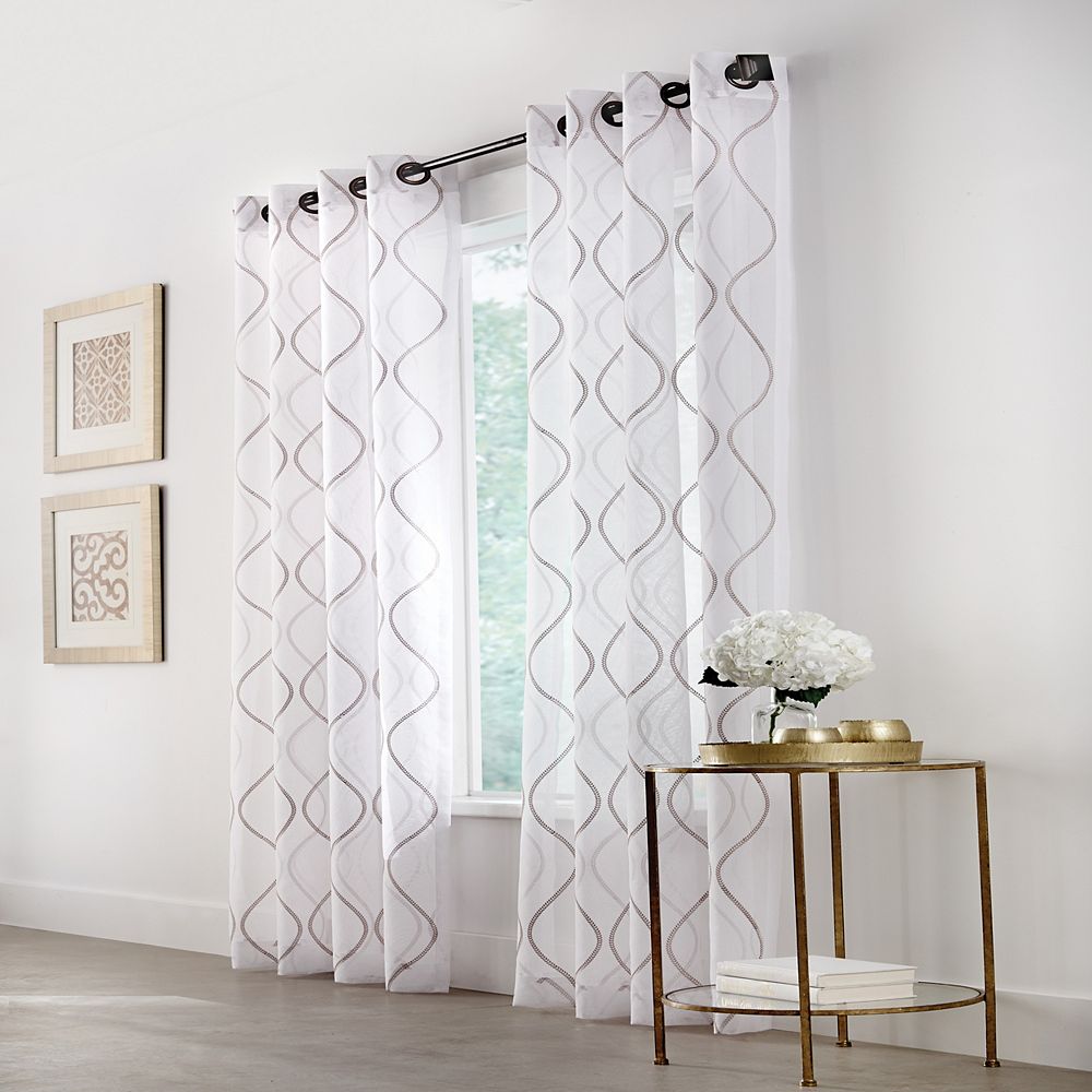Home Decorators Collection Hourglass Sheer Grommet Curtain Panel 54
