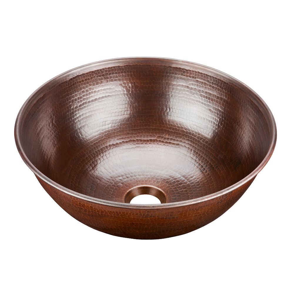 Sinkology Hubble 14 Inch X 5 Inch X 14 Inch Circular Copper Bathroom Sink The Home Depot Canada