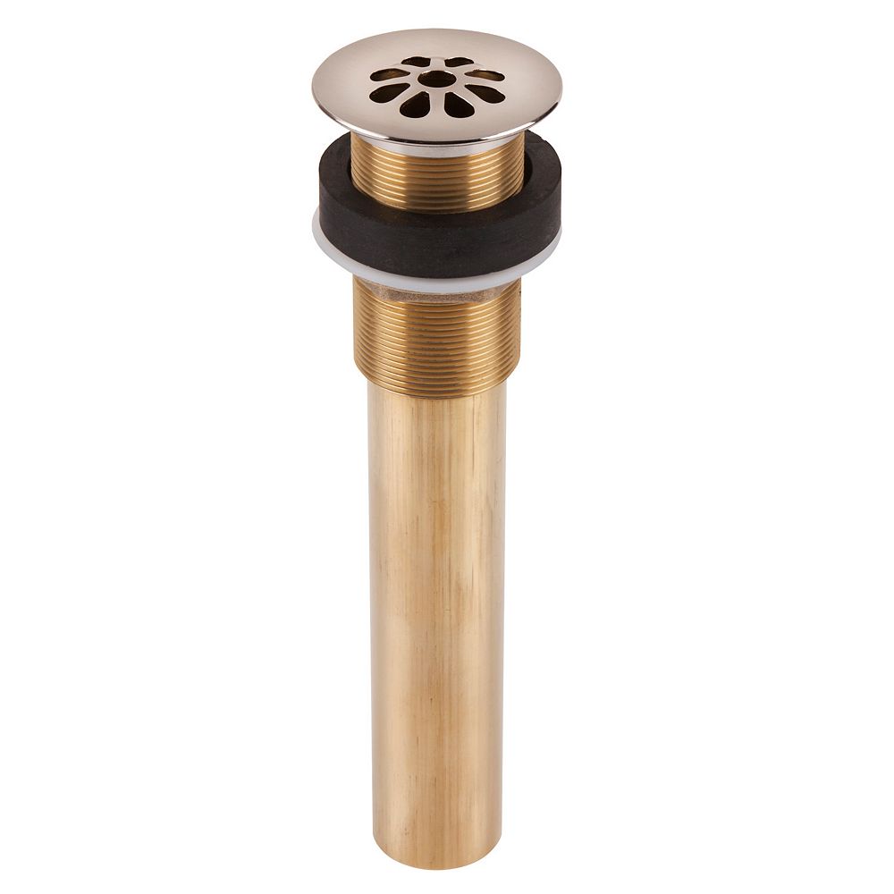 Sinkology Decorative Brass 8Hole Bath Grid Drain in Nickel The Home