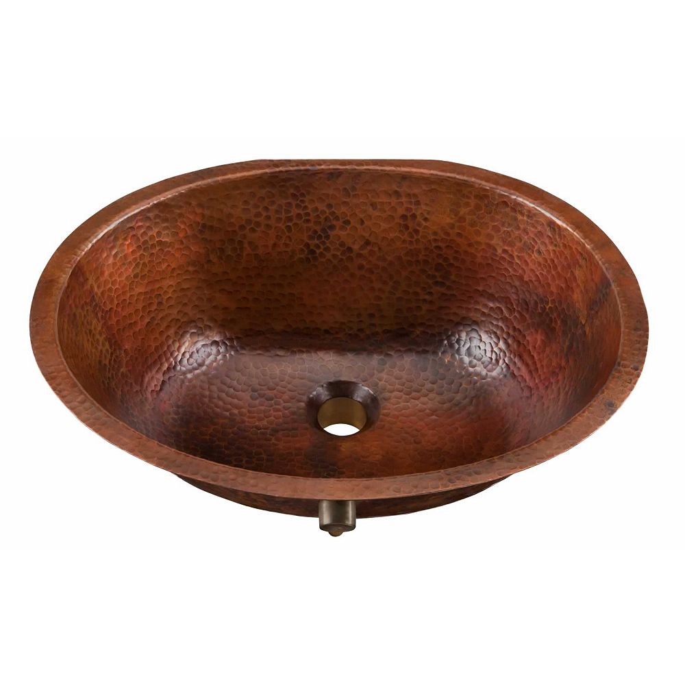 Sinkology Freud 19 1 4 Inch Undermount Handmade Pure Solid Copper Bathroom Sink With Overf The Home Depot Canada