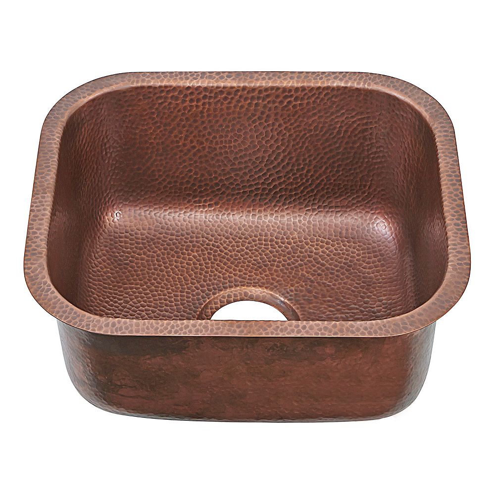 Sinkology Sisley Pro Undermount Handmade Copper Sink 18 5 In 0 Hole