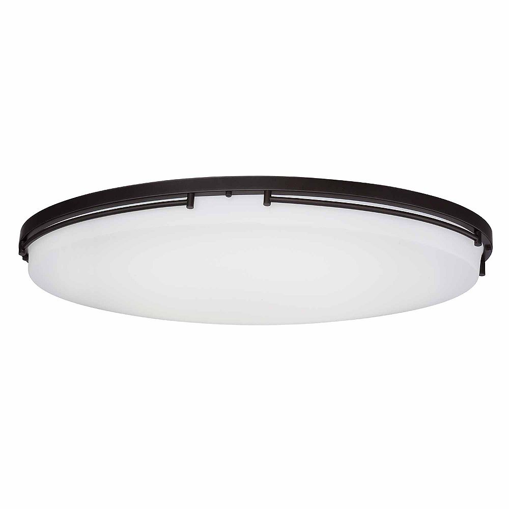 Hampton Bay 32 Inch Rail Oil Rubbed Bronze Integrated Led Flush Mount The Home Depot Canada Integrated Led Flush Mount, Led Light Fixtures Home Depot