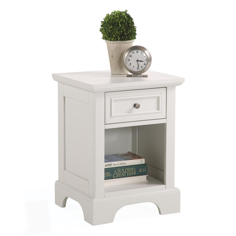 Home Styles Naples 18 Inch X 24 Inch X 16 Inch 1 Drawer Nightstand In White The Home Depot Canada