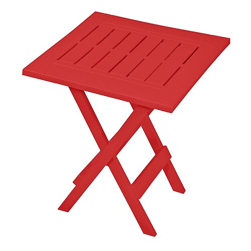 Folding Patio Side Table in Red