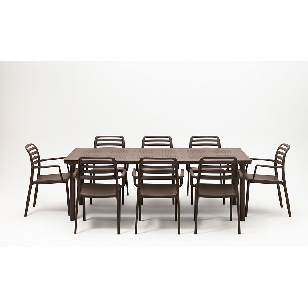 Nardi Libeccio Extendable Outdoor Dining Table with 8 Costa Armchairs