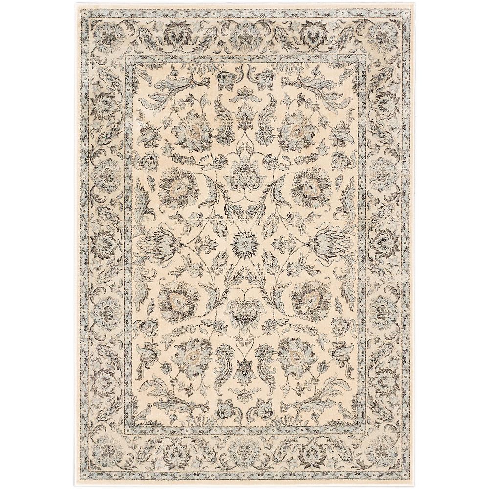 ECARPETGALLERY Prescilla OffWhite 5 ft. 3inch x 7 ft. 3inch Indoor