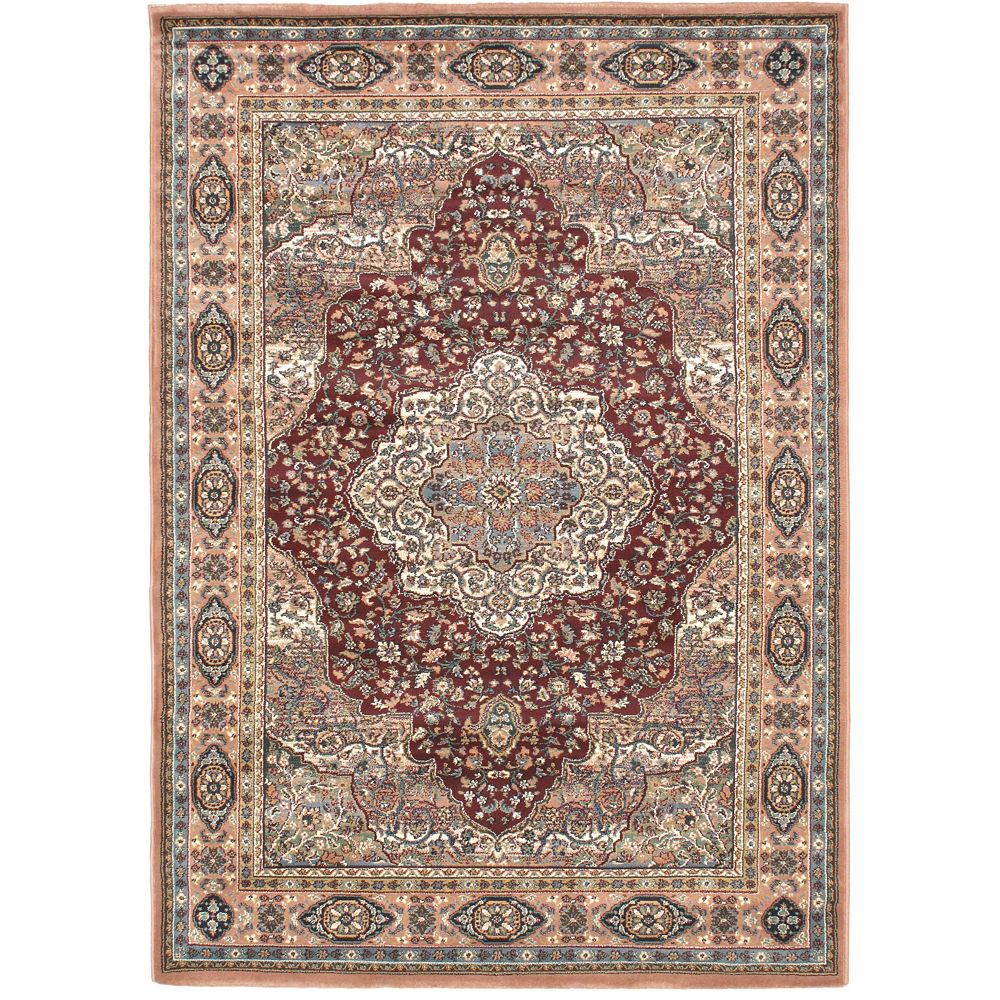 ECARPETGALLERY Medallion Red 5 ft. 6inch x 7 ft. 8inch Indoor