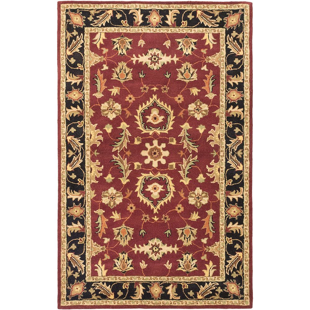 ECARPETGALLERY Timeless Red 5 ft. x 8 ft. Indoor Traditional