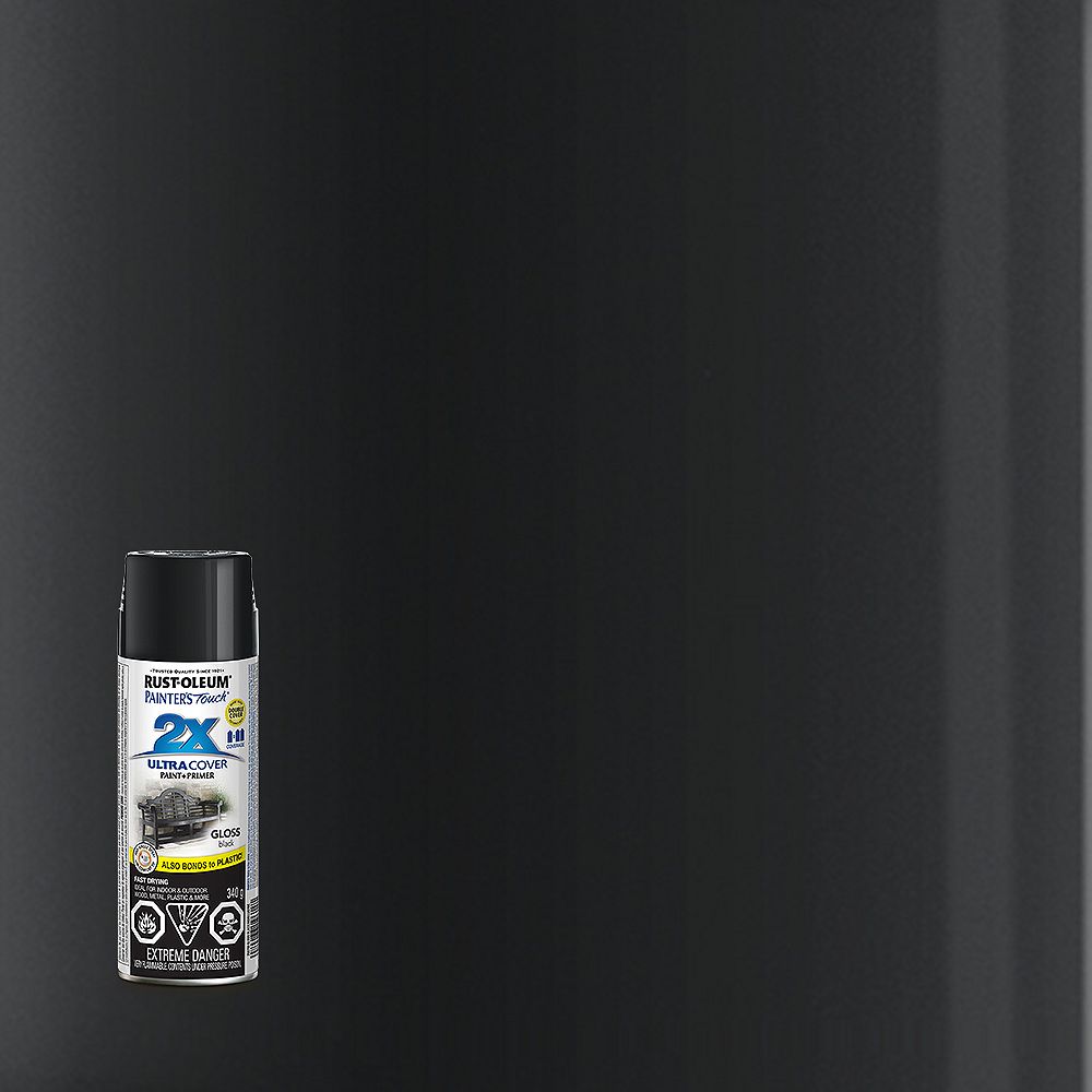 Rust Oleum Painter S Touch 2x Ultra Cover Multi Purpose Paint And Primer In Gloss Black 3 The Home Depot Canada