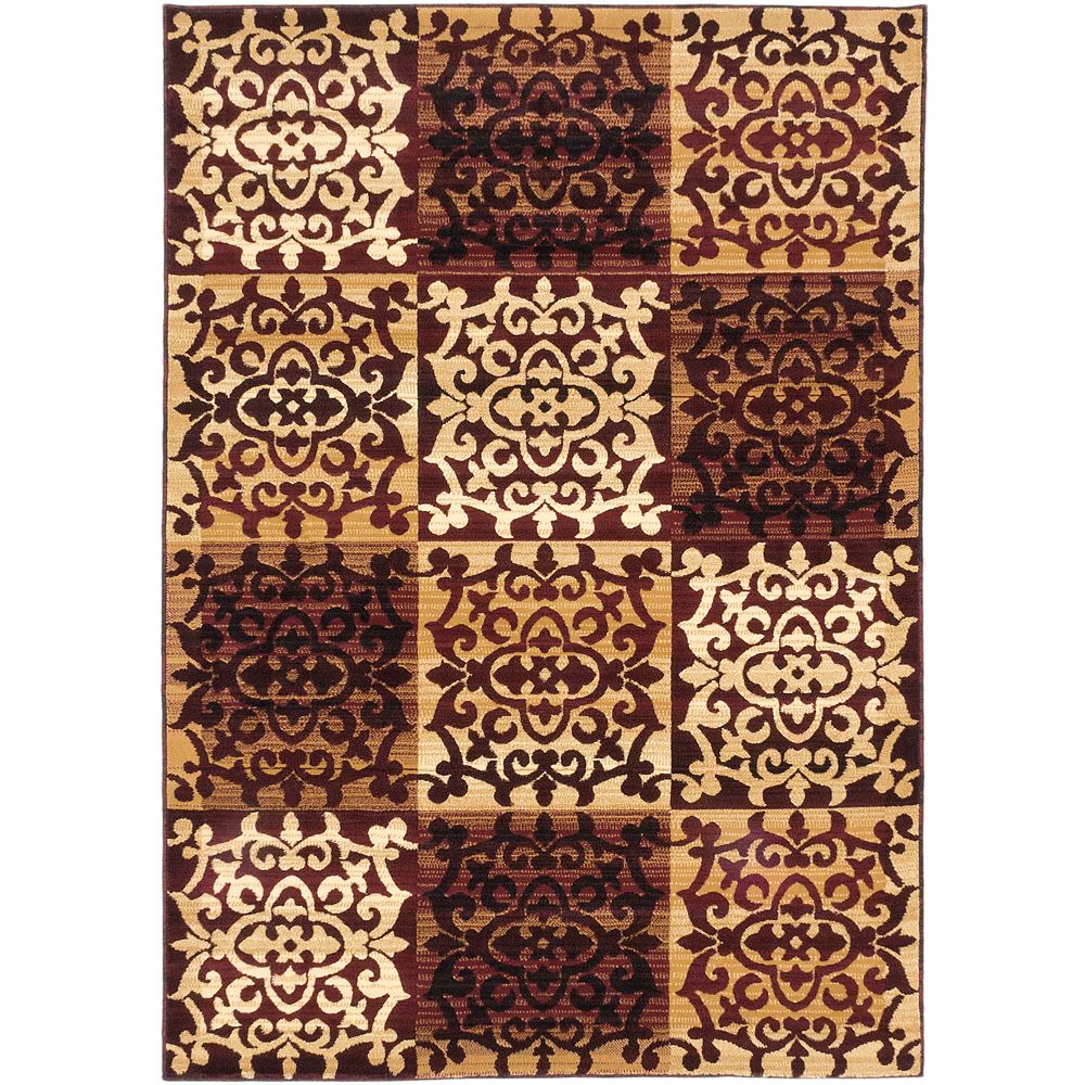 ECARPETGALLERY Brown 6 ft. 7inch x 9 ft. 6inch Rectangular Area Rug
