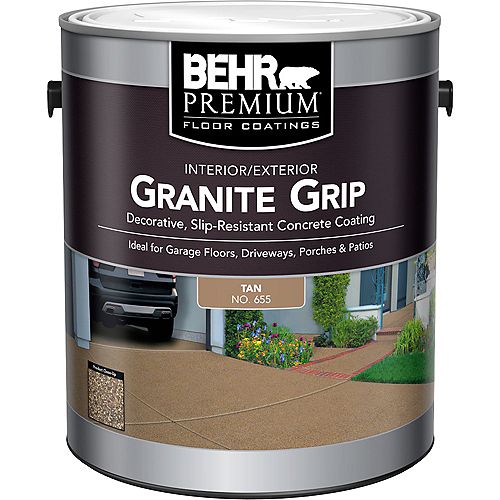 Granite Grip Interior/Exterior Concrete Coating in Tan, 3.79L