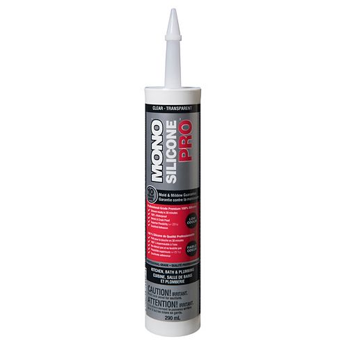 Silicone PRO Clear Premium Silicone Rubber Kitchen, Bath & Plumbing Sealant 290mL