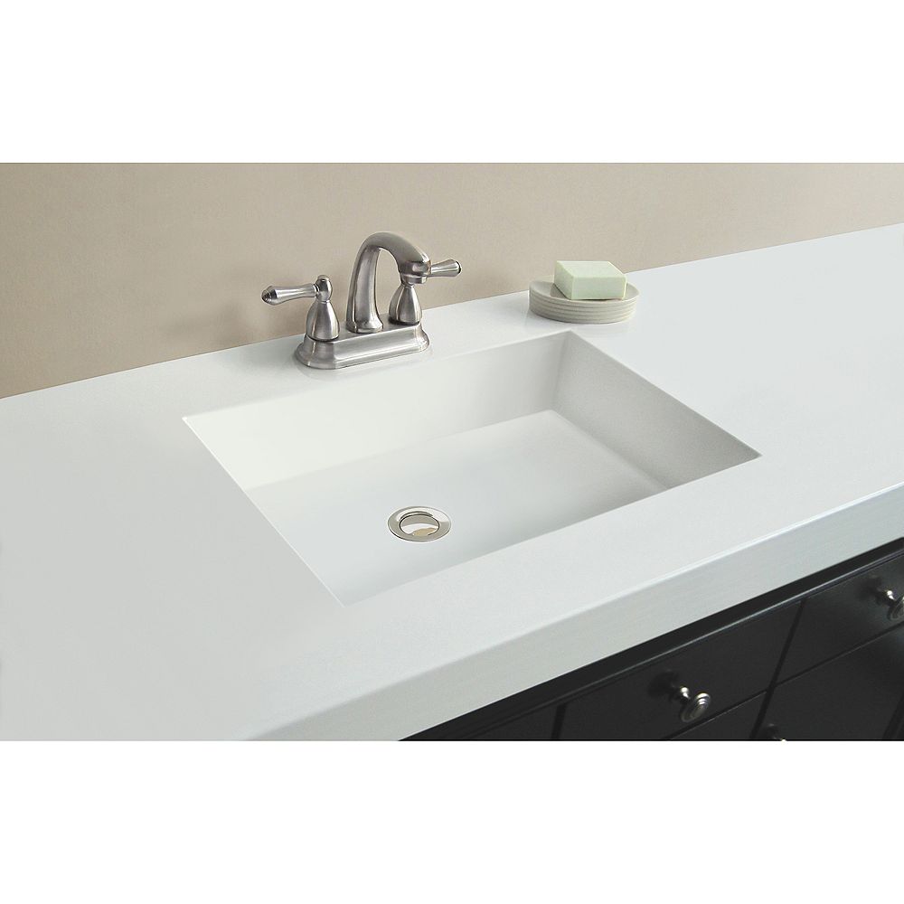 Magick Woods 61 Inch W X 22 Inch D Marble Vanity Top In White With Rectangle Bowl The Home Depot Canada