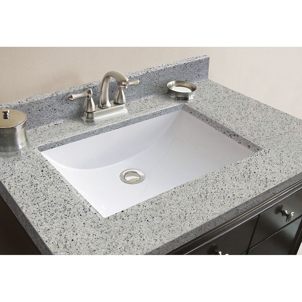 Magick Woods 31 Inch W X 22 Inch D Granite Vanity Top In Napoli With Wave Bowl The Home Depot Canada
