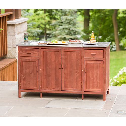 Patio Buffet Server with Cooler Compartment