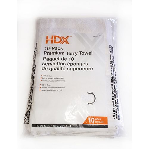 HDX Premium Cotton Terry Towels (10-Pack)