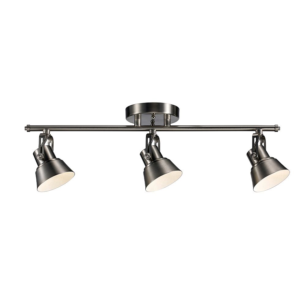 Hampton Bay 3 Light Led Directional Ceiling Track Light In Brushed Nickel Energy Star The Home Depot Canada