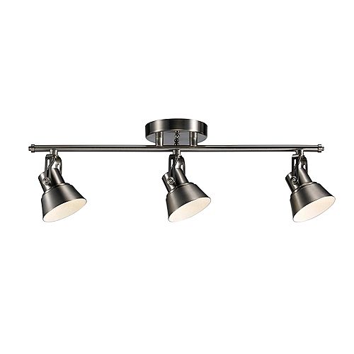 3-Light LED Directional Ceiling Track Light in Brushed Nickel