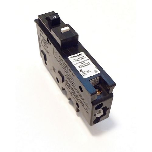 Schneider Electric  HomeLine Single Pole 15 Amp Combination Arc Fault Plug-On Circuit Breaker