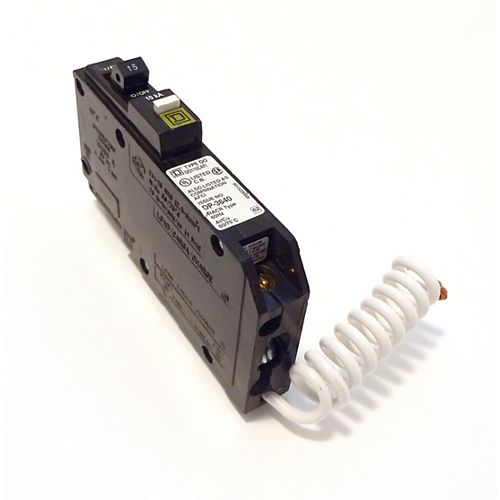 Single Pole 15 Amp QO Combination Arc Fault Pigtail Circuit Breaker