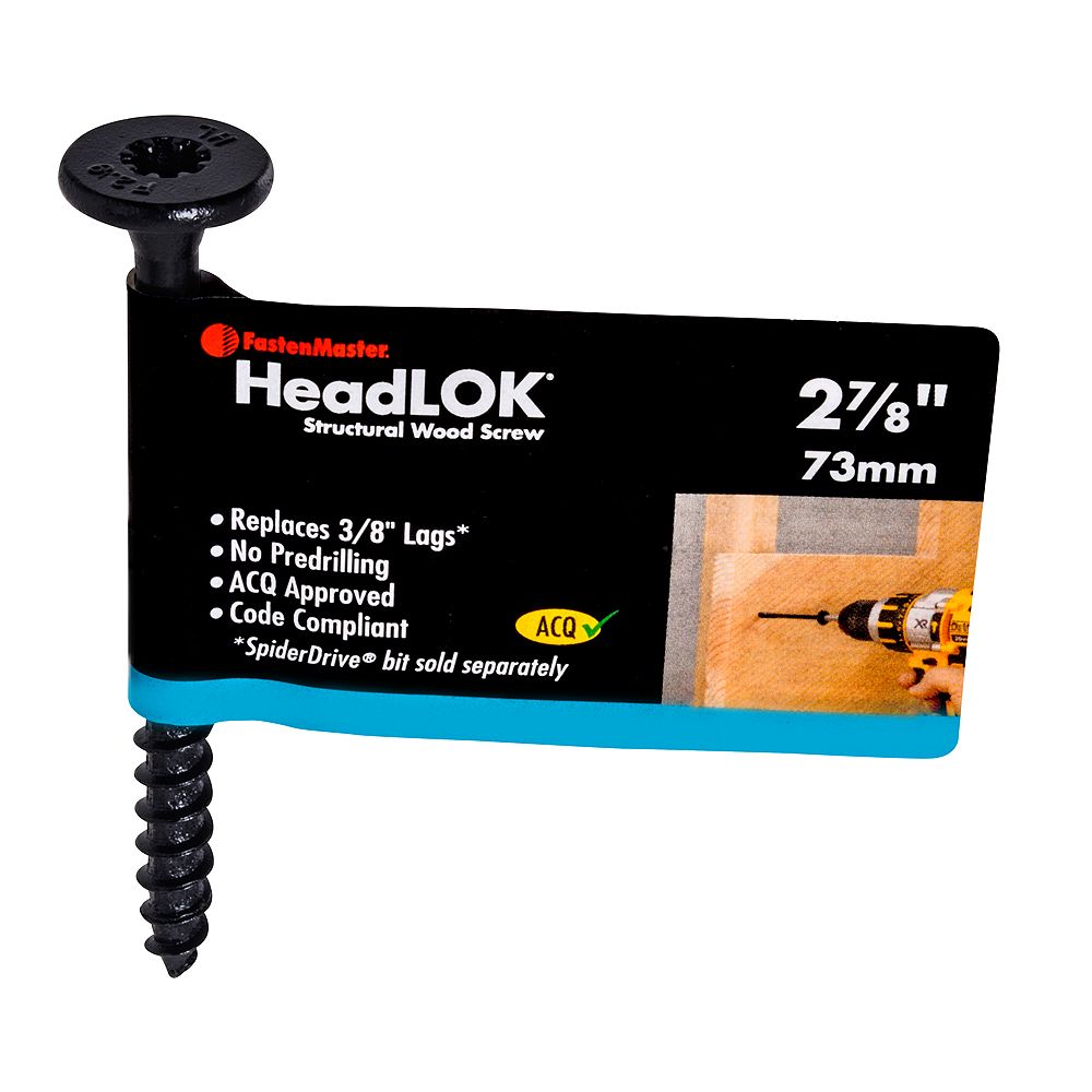 FastenMaster 3 x 27/8inch Flat Head SpiderDrive(TM) HeadLOK(R) Structural Wood Screw in