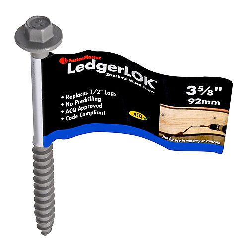 FastenMaster 2 27/8 Inch HeadLOK Structural Wood Screws in Black (12