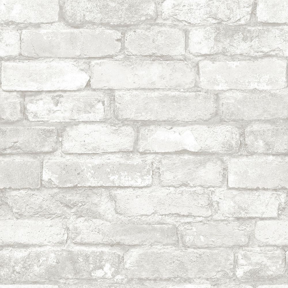 Nuwallpaper Brick Peel And Stick Wallpaper In Grey And White The Home Depot Canada