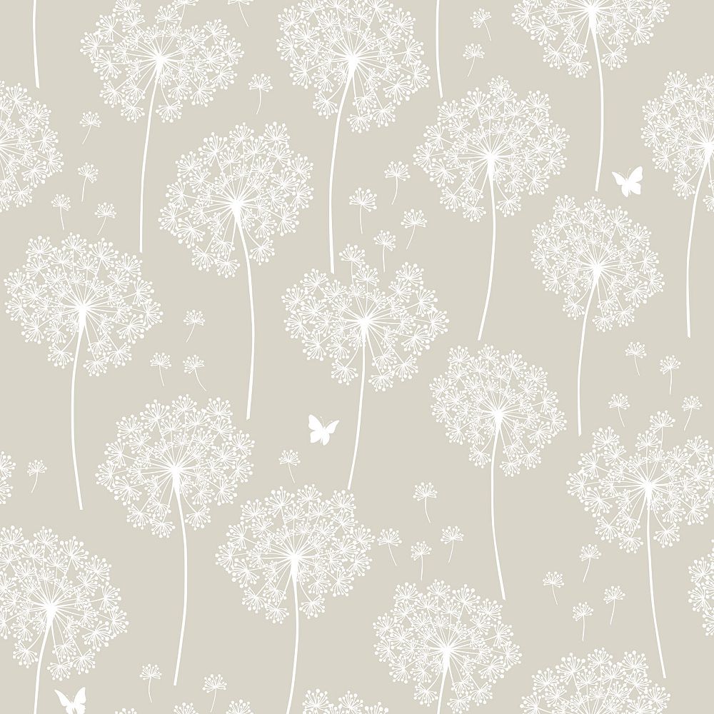 Nuwallpaper Dandelion Taupe Peel And Stick Wallpaper The Home Depot Canada