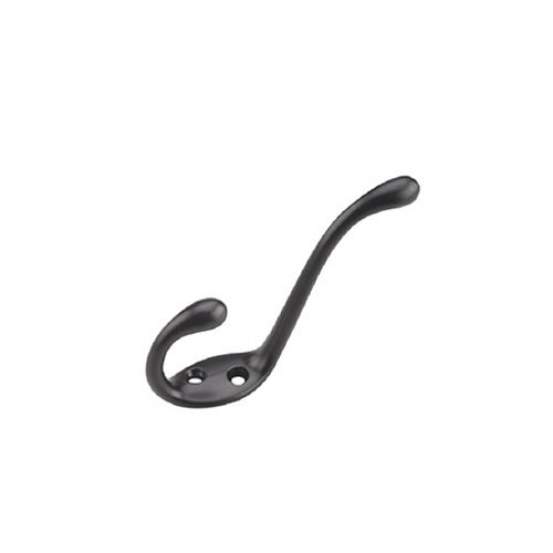 5 15/32-inch (139 mm) (118 mm) Heavy Duty Coat Hook, Black