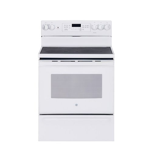 30-inch 5.0 cu. ft. Single Oven Electric Range with Self-Cleaning Convection Oven in White