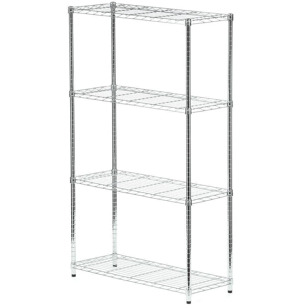 14 Inch D Steel Shelving Unit In Chrome, Honey Can Do 5 Tier Shelving Unit