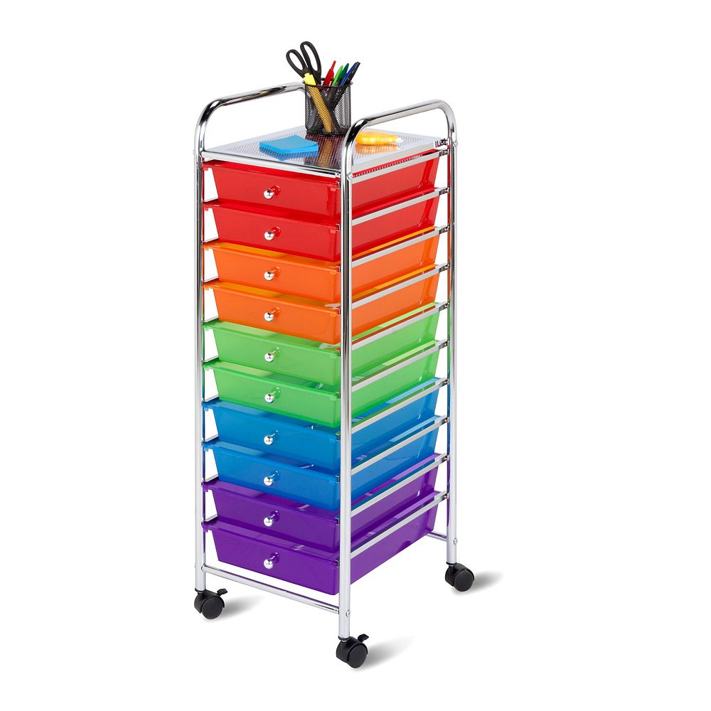 HoneyCanDo 10Drawer MultiColour Rolling Storage Cart The Home