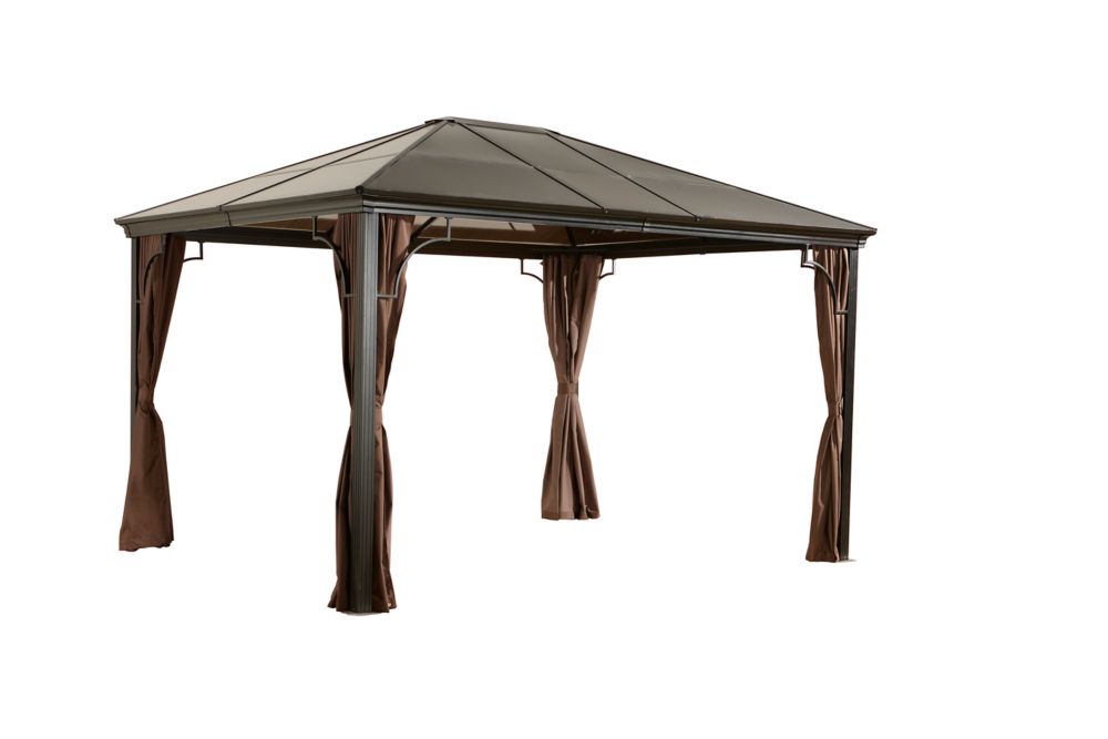 Sojag Sumatra 10 Ft. X 12 Ft. Sun Shelter Gazebo In Dark Brown | The ...