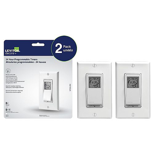 Decora Vizia 24-hour programmable timer, (2-Pack)